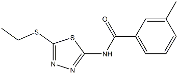 N-[5-(ethylsulfanyl)-1,3,4-thiadiazol-2-yl]-3-methylbenzamide 구조식 이미지