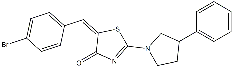 5-(4-bromobenzylidene)-2-(3-phenyl-1-pyrrolidinyl)-1,3-thiazol-4(5H)-one Structure