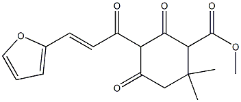 methyl 5-[3-(2-furyl)acryloyl]-2,2-dimethyl-4,6-dioxocyclohexanecarboxylate 구조식 이미지