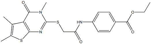 ethyl 4-({[(3,5,6-trimethyl-4-oxo-3,4-dihydrothieno[2,3-d]pyrimidin-2-yl)sulfanyl]acetyl}amino)benzoate 구조식 이미지