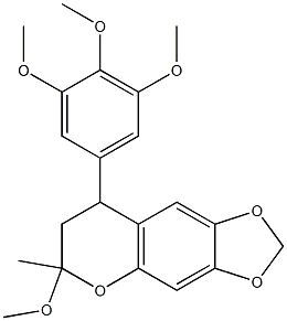 6-methoxy-6-methyl-8-(3,4,5-trimethoxyphenyl)-7,8-dihydro-6H-[1,3]dioxolo[4,5-g]chromene Structure