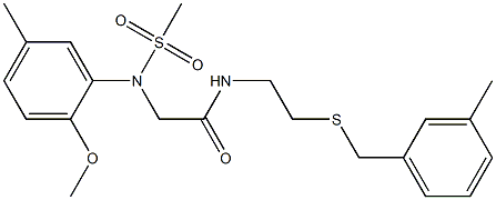 2-[2-methoxy-5-methyl(methylsulfonyl)anilino]-N-{2-[(3-methylbenzyl)sulfanyl]ethyl}acetamide 구조식 이미지