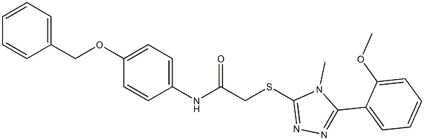 N-[4-(benzyloxy)phenyl]-2-{[5-(2-methoxyphenyl)-4-methyl-4H-1,2,4-triazol-3-yl]sulfanyl}acetamide 구조식 이미지