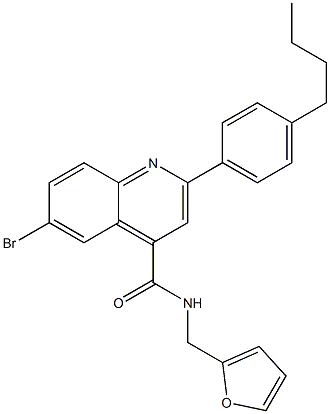 6-bromo-2-(4-butylphenyl)-N-(2-furylmethyl)-4-quinolinecarboxamide Structure