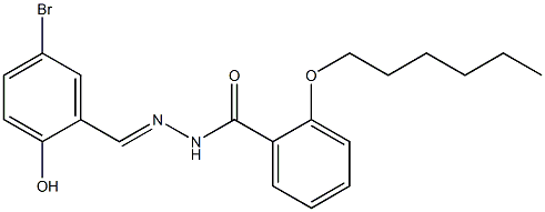N'-(5-bromo-2-hydroxybenzylidene)-2-(hexyloxy)benzohydrazide 구조식 이미지