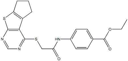 ethyl 4-{[(6,7-dihydro-5H-cyclopenta[4,5]thieno[2,3-d]pyrimidin-4-ylsulfanyl)acetyl]amino}benzoate 구조식 이미지