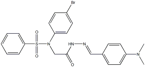 N-(4-bromophenyl)-N-(2-{2-[4-(dimethylamino)benzylidene]hydrazino}-2-oxoethyl)benzenesulfonamide 구조식 이미지