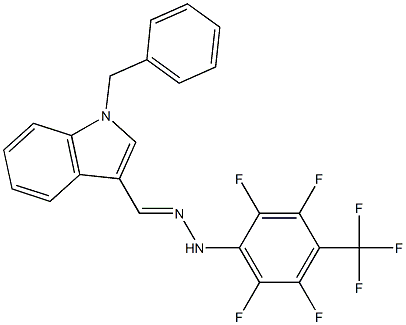 1-benzyl-1H-indole-3-carbaldehyde [2,3,5,6-tetrafluoro-4-(trifluoromethyl)phenyl]hydrazone 구조식 이미지