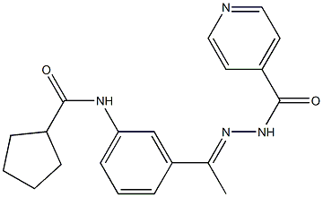 N-[3-(N-isonicotinoylethanehydrazonoyl)phenyl]cyclopentanecarboxamide 구조식 이미지