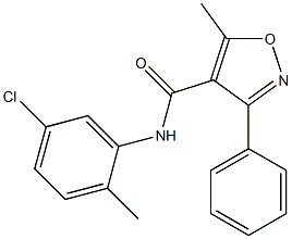N-(5-chloro-2-methylphenyl)-5-methyl-3-phenyl-4-isoxazolecarboxamide 구조식 이미지