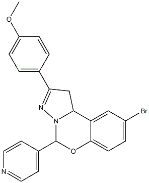 4-(9-bromo-5-pyridin-4-yl-1,10b-dihydropyrazolo[1,5-c][1,3]benzoxazin-2-yl)phenyl methyl ether 구조식 이미지