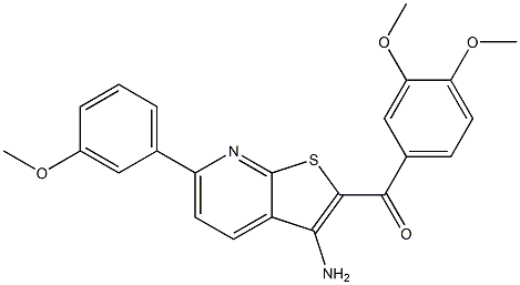 [3-amino-6-(3-methoxyphenyl)thieno[2,3-b]pyridin-2-yl](3,4-dimethoxyphenyl)methanone 구조식 이미지