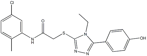 N-(5-chloro-2-methylphenyl)-2-{[4-ethyl-5-(4-hydroxyphenyl)-4H-1,2,4-triazol-3-yl]sulfanyl}acetamide 구조식 이미지