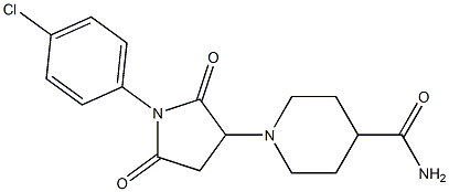 1-[1-(4-chlorophenyl)-2,5-dioxo-3-pyrrolidinyl]-4-piperidinecarboxamide Structure