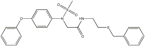 N-[2-(benzylsulfanyl)ethyl]-2-[(methylsulfonyl)-4-phenoxyanilino]acetamide 구조식 이미지