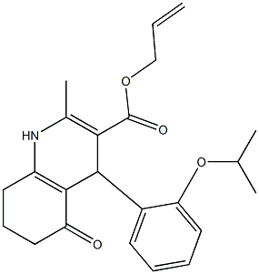 allyl 4-(2-isopropoxyphenyl)-2-methyl-5-oxo-1,4,5,6,7,8-hexahydro-3-quinolinecarboxylate 구조식 이미지