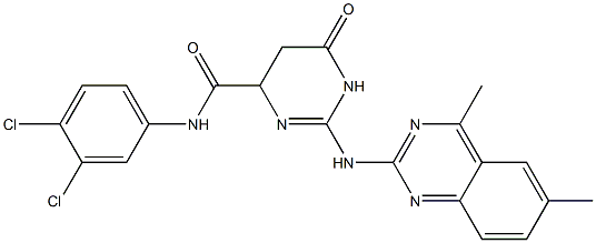 N-(3,4-dichlorophenyl)-2-[(4,6-dimethyl-2-quinazolinyl)amino]-6-oxo-1,4,5,6-tetrahydro-4-pyrimidinecarboxamide 구조식 이미지