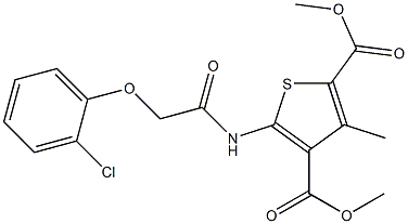 dimethyl 5-{[(2-chlorophenoxy)acetyl]amino}-3-methyl-2,4-thiophenedicarboxylate Structure