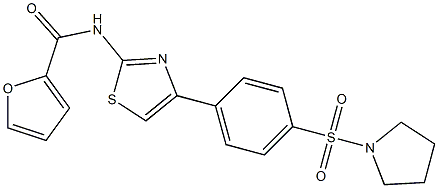 N-{4-[4-(1-pyrrolidinylsulfonyl)phenyl]-1,3-thiazol-2-yl}-2-furamide Structure