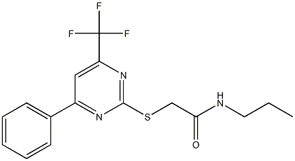 2-{[4-phenyl-6-(trifluoromethyl)pyrimidin-2-yl]sulfanyl}-N-propylacetamide Structure