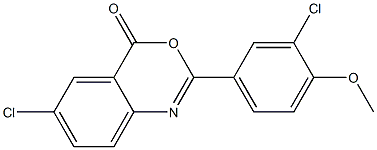 6-chloro-2-(3-chloro-4-methoxyphenyl)-4H-3,1-benzoxazin-4-one Structure