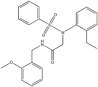 2-[2-ethyl(phenylsulfonyl)anilino]-N-(2-methoxybenzyl)acetamide Structure