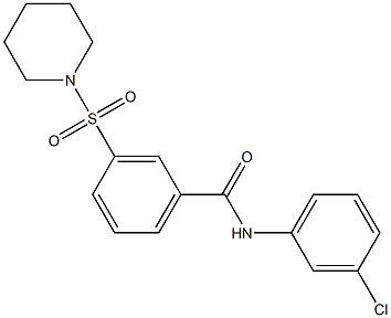 N-(3-chlorophenyl)-3-(piperidin-1-ylsulfonyl)benzamide 구조식 이미지