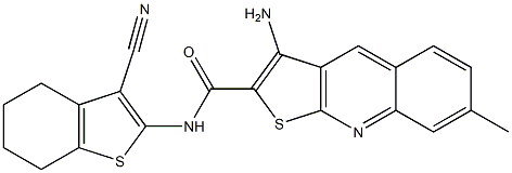 3-amino-N-(3-cyano-4,5,6,7-tetrahydro-1-benzothien-2-yl)-7-methylthieno[2,3-b]quinoline-2-carboxamide Structure