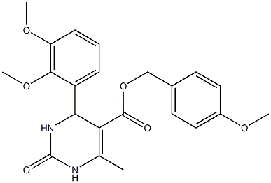 4-methoxybenzyl 4-(2,3-dimethoxyphenyl)-6-methyl-2-oxo-1,2,3,4-tetrahydro-5-pyrimidinecarboxylate 구조식 이미지