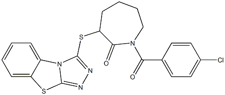 1-(4-chlorobenzoyl)-3-([1,2,4]triazolo[3,4-b][1,3]benzothiazol-3-ylsulfanyl)-2-azepanone Structure