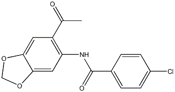 N-(6-acetyl-1,3-benzodioxol-5-yl)-4-chlorobenzamide Structure