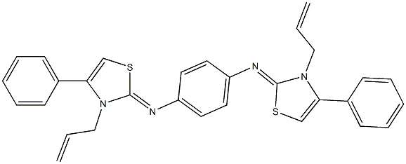 N-(3-allyl-4-phenyl-1,3-thiazol-2(3H)-ylidene)-N-{4-[(3-allyl-4-phenyl-1,3-thiazol-2(3H)-ylidene)amino]phenyl}amine Structure