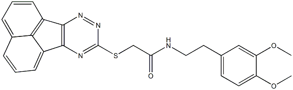 2-(acenaphtho[1,2-e][1,2,4]triazin-9-ylsulfanyl)-N-[2-(3,4-dimethoxyphenyl)ethyl]acetamide 구조식 이미지