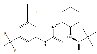 (R)-N-[(1R,2R)-2-(3-(3,5-Bis(trifluoromethyl)phenyl)ureido)cyclohexyl]-tert-butyl-sulfinamide Structure