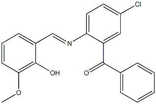 (5-chloro-2-{[(E)-(2-hydroxy-3-methoxyphenyl)methylidene]amino}phenyl)(phenyl)methanone 구조식 이미지