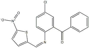 (5-chloro-2-{[(Z)-(5-nitro-2-thienyl)methylidene]amino}phenyl)(phenyl)methanone 구조식 이미지