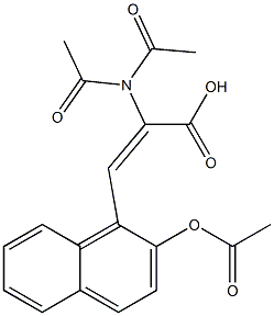 (E)-3-[2-(acetyloxy)-1-naphthyl]-2-(diacetylamino)-2-propenoic acid 구조식 이미지