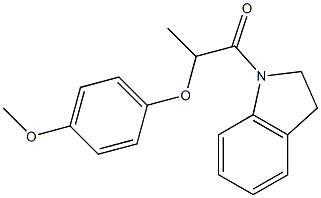 1-(2,3-dihydro-1H-indol-1-yl)-2-(4-methoxyphenoxy)-1-propanone 구조식 이미지