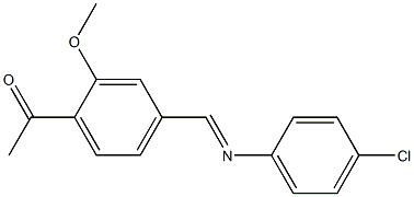 1-(4-{[(4-chlorophenyl)imino]methyl}-2-methoxyphenyl)-1-ethanone 구조식 이미지