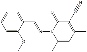 1-{[(E)-(2-methoxyphenyl)methylidene]amino}-4,6-dimethyl-2-oxo-1,2-dihydro-3-pyridinecarbonitrile Structure