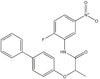 2-([1,1'-biphenyl]-4-yloxy)-N-(2-fluoro-5-nitrophenyl)propanamide Structure