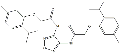 2-(2-isopropyl-5-methylphenoxy)-N-(4-{[2-(2-isopropyl-5-methylphenoxy)acetyl]amino}-1,2,5-oxadiazol-3-yl)acetamide 구조식 이미지