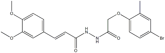 2-(4-bromo-2-methylphenoxy)-N'-[(E)-3-(3,4-dimethoxyphenyl)-2-propenoyl]acetohydrazide 구조식 이미지