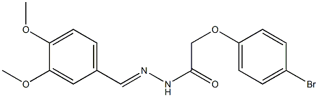 2-(4-bromophenoxy)-N'-[(E)-(3,4-dimethoxyphenyl)methylidene]acetohydrazide 구조식 이미지