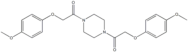 2-(4-methoxyphenoxy)-1-{4-[2-(4-methoxyphenoxy)acetyl]-1-piperazinyl}-1-ethanone 구조식 이미지