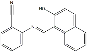 2-{[(E)-(2-hydroxy-1-naphthyl)methylidene]amino}benzonitrile 구조식 이미지