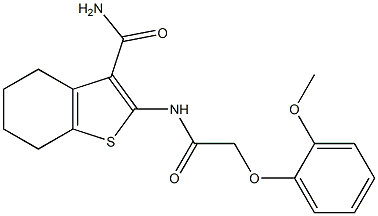 2-{[2-(2-methoxyphenoxy)acetyl]amino}-4,5,6,7-tetrahydro-1-benzothiophene-3-carboxamide Structure