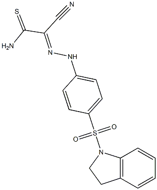 2-cyano-2-{(E)-2-[4-(2,3-dihydro-1H-indol-1-ylsulfonyl)phenyl]hydrazono}ethanethioamide Structure