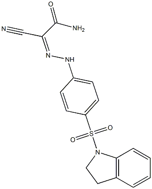 2-cyano-2-{(Z)-2-[4-(2,3-dihydro-1H-indol-1-ylsulfonyl)phenyl]hydrazono}acetamide Structure