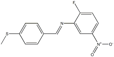 N-(2-fluoro-5-nitrophenyl)-N-{(E)-[4-(methylsulfanyl)phenyl]methylidene}amine 구조식 이미지